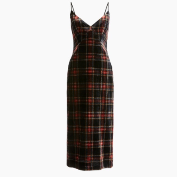 J. Crew Spaghetti-strap midi dress in velvet - Picture 1 of 6